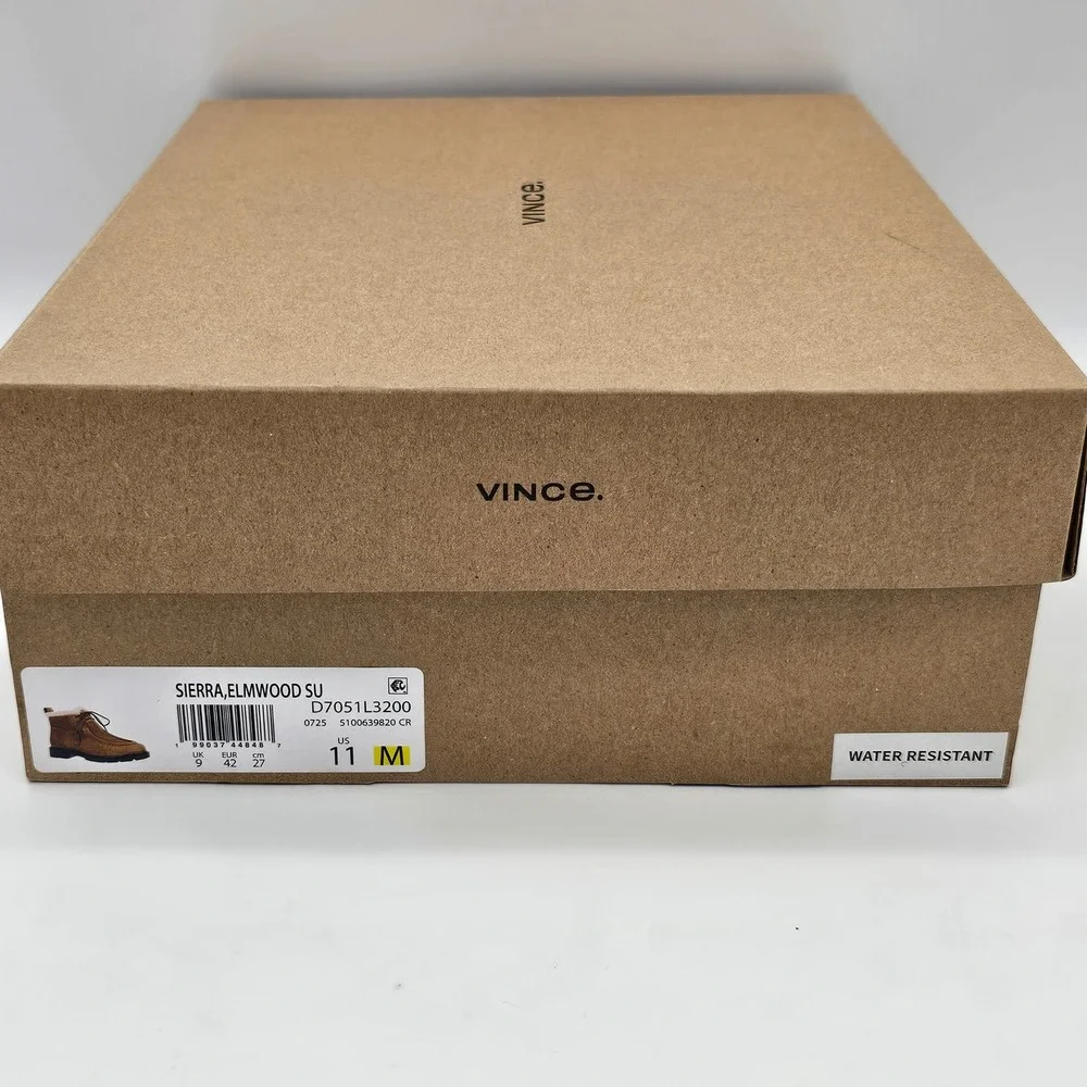 Vince Sierra Boots Women 11 Brown Suede Plush Water Repellent Shearling Lug Sole